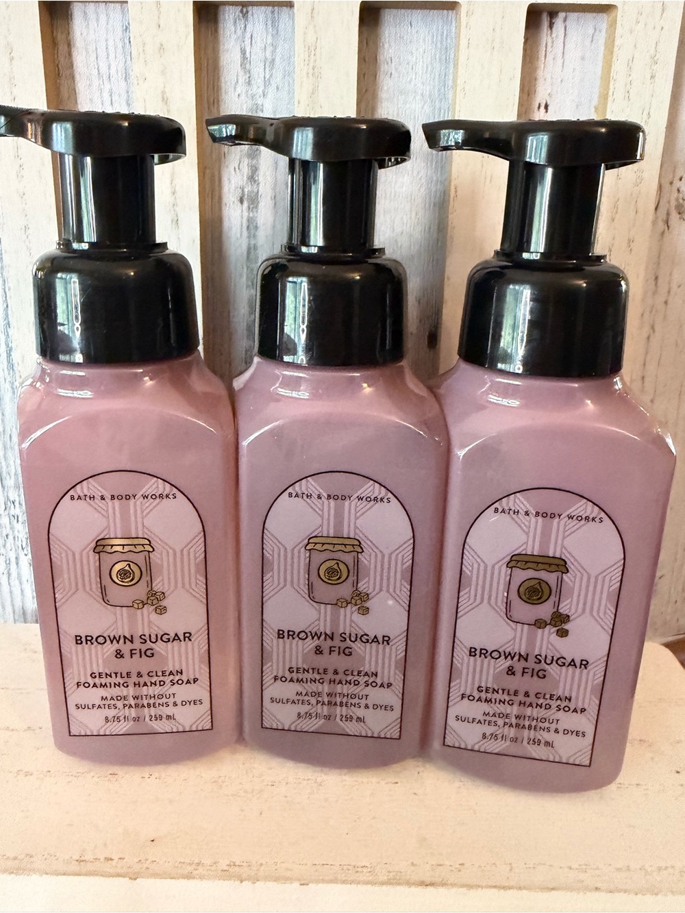 Bath & Body Works BROWN SUGAR & FIG Gentle & Clean Foaming Hand Soap Set X3 New